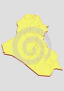 Illustration and 3D Vector of the map of Iraq
