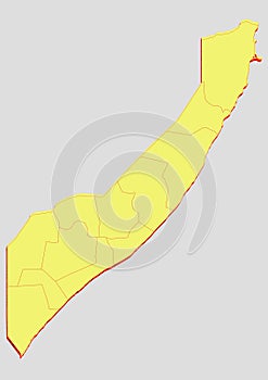 Illustration and 3D Vector of the map of Somalia