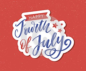 Illustration of 4th of July Background with American flag