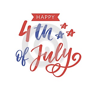 Illustration of 4th of July Background with American flag