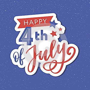 Illustration of 4th of July Background with American flag