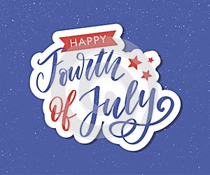 Illustration of 4th of July Background with American flag