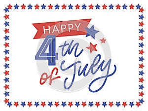 illustration of 4th of July Background with American flag