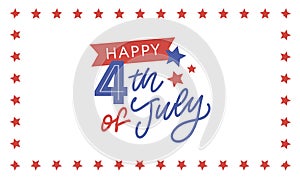 illustration of 4th of July Background with American flag