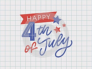 illustration of 4th of July Background with American flag