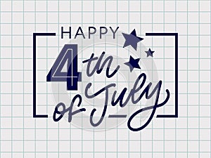 illustration of 4th of July Background with American flag