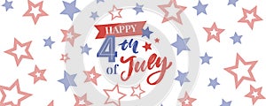 illustration of 4th of July Background with American flag