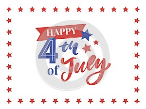 illustration of 4th of July Background with American flag