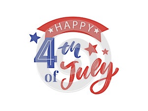 illustration of 4th of July Background with American flag