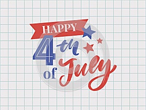 illustration of 4th of July Background with American flag