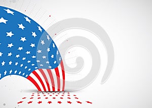 Illustration of abstract American Flag for Independence Day. fla
