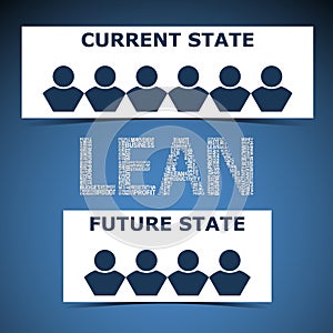 Illustration of abstract background with heading Lean