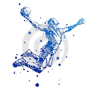 Illustration of abstract basketball player in jump