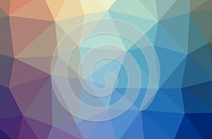 Illustration of abstract Blue, Purple And Brown horizontal low poly background. Beautiful polygon design pattern