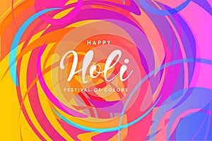 illustration of abstract colorful Happy Holi background card design for color festival of India celebration greetings