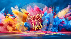 illustration of abstract colorful Happy Holi background for color festival of India celebration greetings