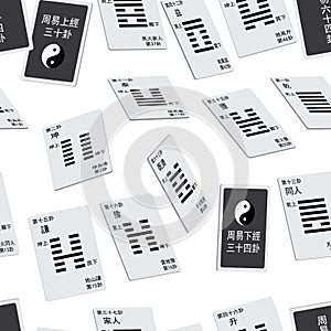 3d poker card 64 Yi Jing seamless pattern photo
