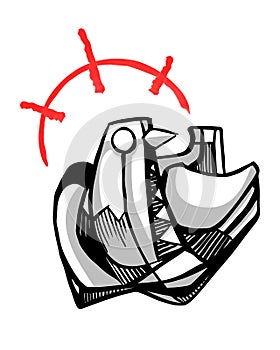 Abstract dove bird design