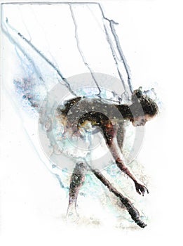 Illustration in abstract effects subject human ballet dancin