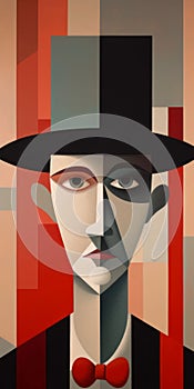 Illustration abstract of face and portrait by fine art style Created with Generative AI technology