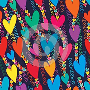 Love colorful chain love deco seamless pattern