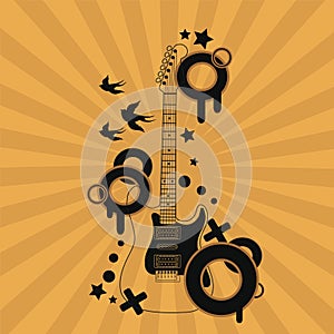 Illustration of abstract guitar