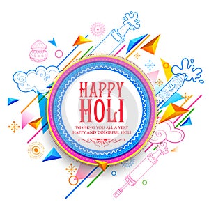 Abstract Happy Holi Background for Festival of Colors celebration greetings