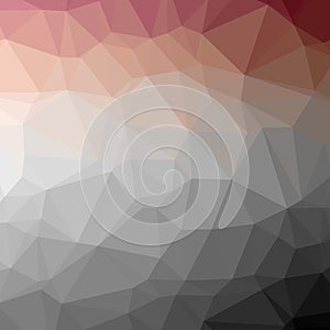 Illustration of abstract low poly red, blue, brown and black square background.