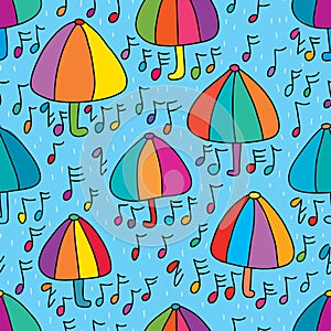 Umbrella protect just like dream seamless pattern