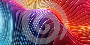 illustration of abstract rainbow waves background. Generative AI