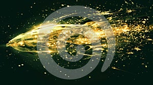 Illustration of abstract rocket going to space of speed of light