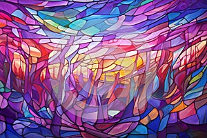 Abstract stained-glass window background,