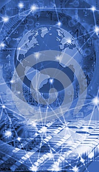 illustration of abstract technological background close up.