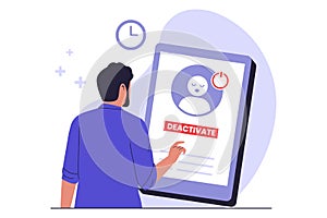 Illustration of Account Deactivation Concept