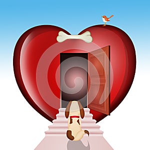 Illustration of the adoption of the heart