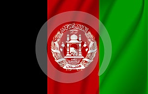 Illustration of Afganistan flag waving in the wind