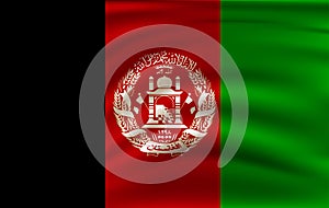 Illustration of Afganistan flag waving in the wind photo