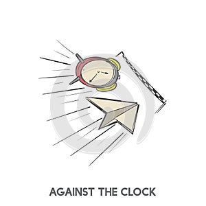 Illustration of against the clock idiom