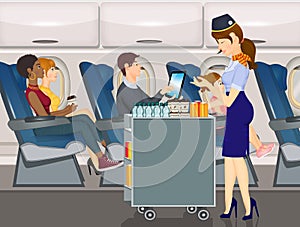 Illustration of air hostess service