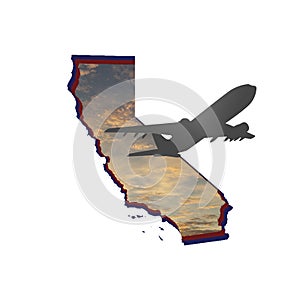 illustration for air travel and tourism in the State of California