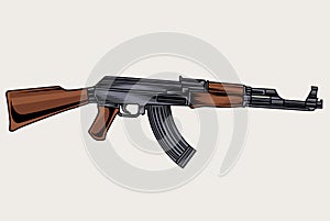 Illustration AK 47 machine gun