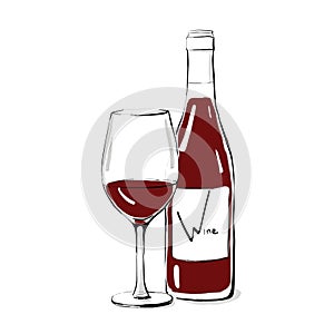 Illustration of an alcoholic drink. Wine