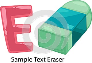 Illustration alphabet letter e-eraser photo