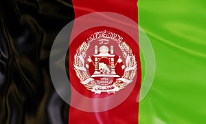 Illustration of amazing Afganistan flag. Nationals flags of world country turning.