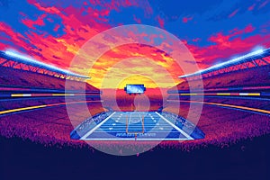 Illustration of an American football field