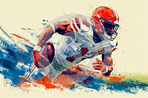 Illustration of an American football player