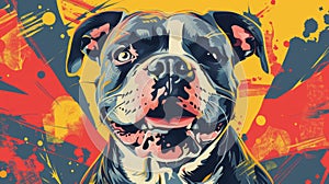 Illustration of an American XL Bully Dog
