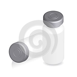 Illustration of ampules, bottles, vials isolated on white