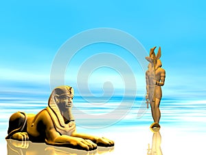 Illustration Ancient Egyptian Statue