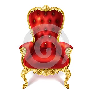 illustration of an ancient red royal throne.